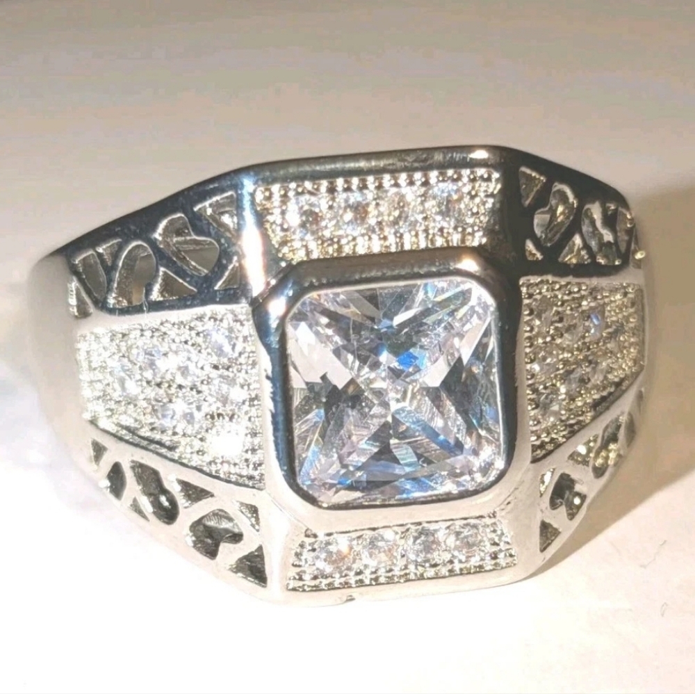 4 Ct Shiny Classic Men's Lab Created Diamond 925 Silver Wedding Band Ring Sz 12